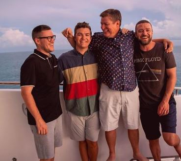 Jonathan Perry Timberlake with his father Randall Timberlake and siblings
